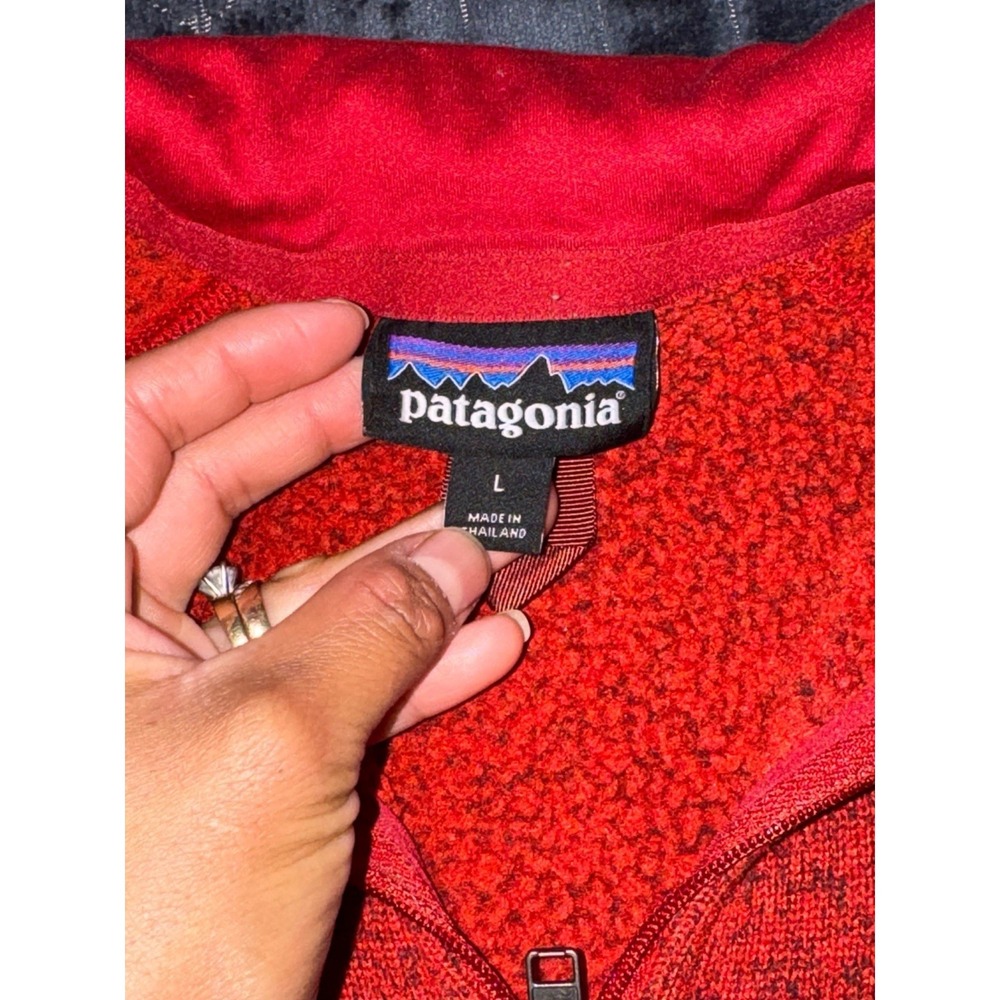 Patagonia Womens Sweater 1/4 Zip Red Pullover Fleece Better Sweater Size Large - Picture 4 of 9